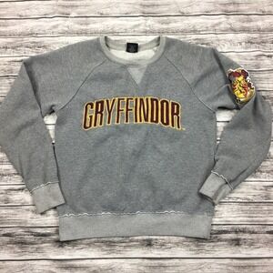 Harry Potter Gryffindor Sweatshirt Gray Universal Studios Crest Pullover Medium